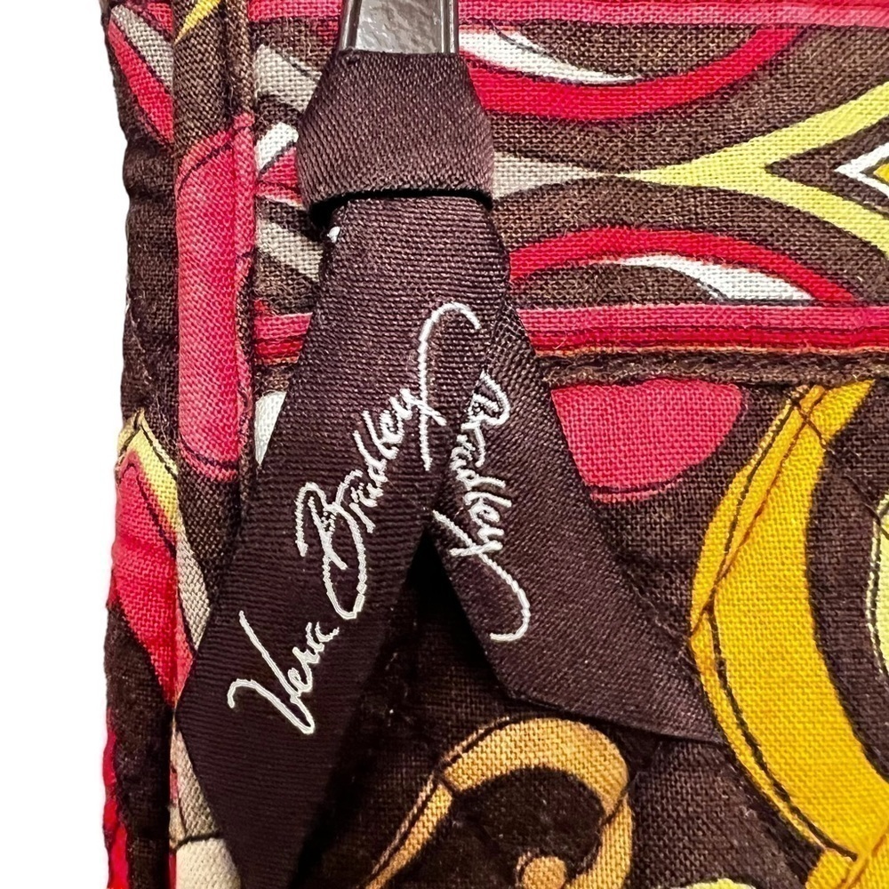 Vera Bradley Puccini Mini Crossbody Hipster Retried Brown Yellow Quilted Cotton - Picture 4 of 15